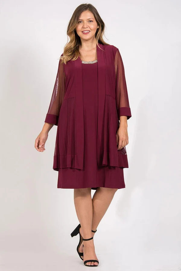 Short Beaded Jacket Dress R&M Richards 8442