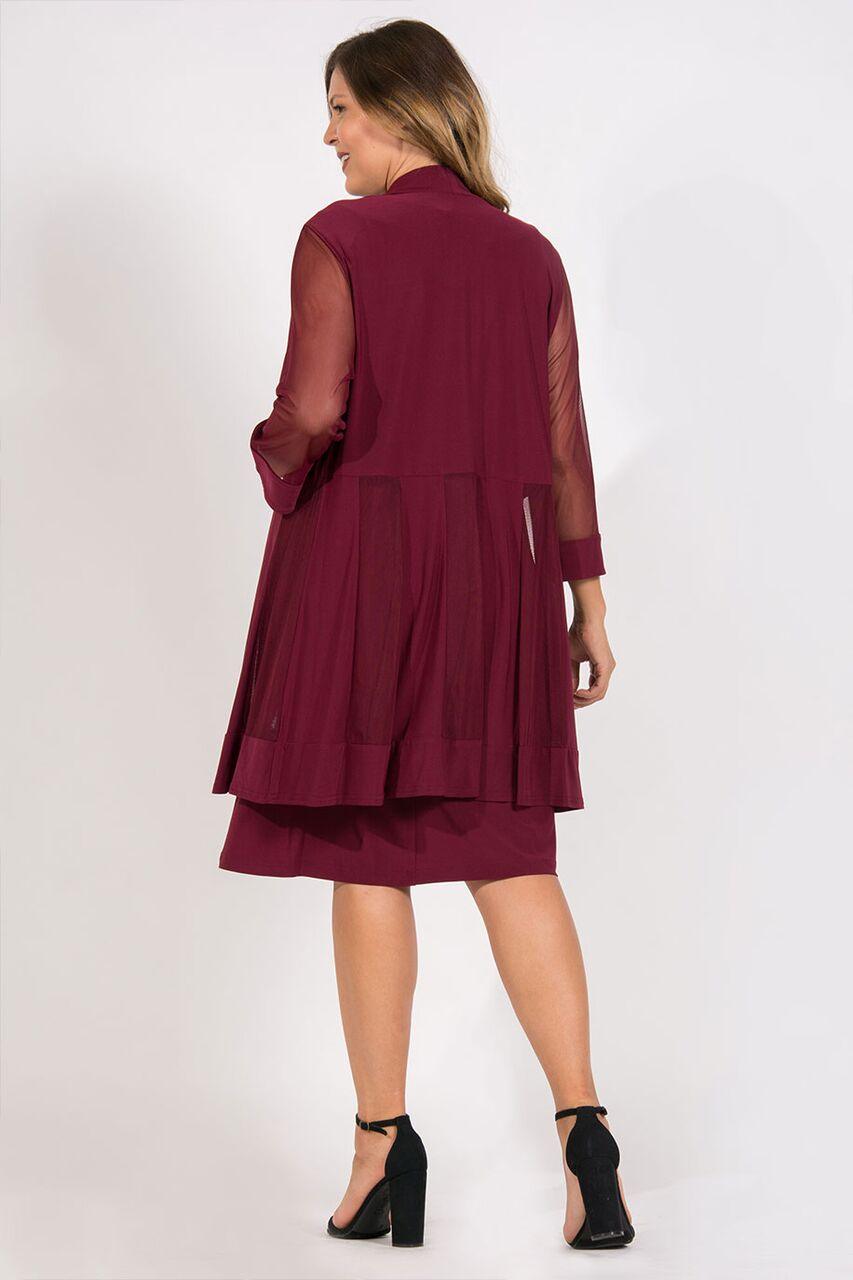 R&M Richards Short Formal Mother of the Bride Plus Size Dress Merlot