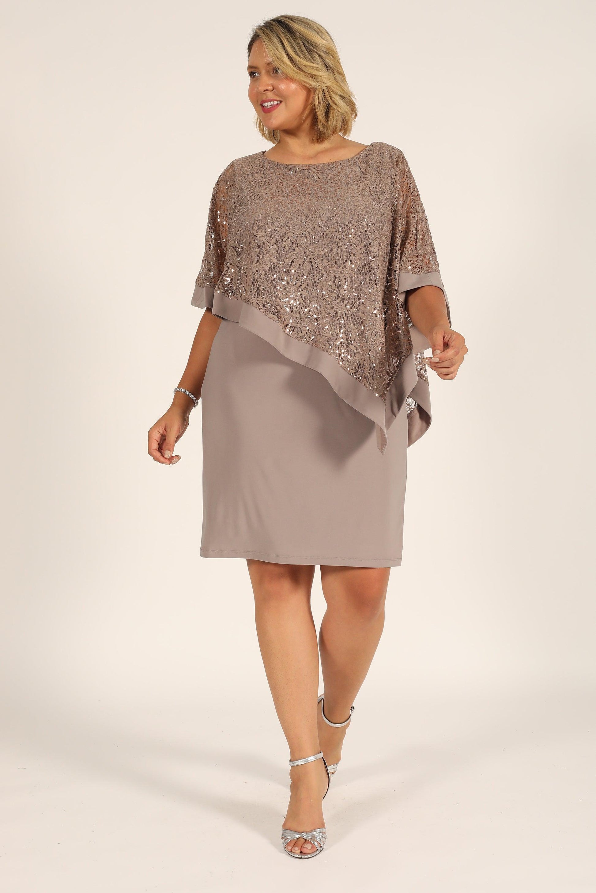 R&M Richards 8749W Plus Size Mother of the Bride Short Dress