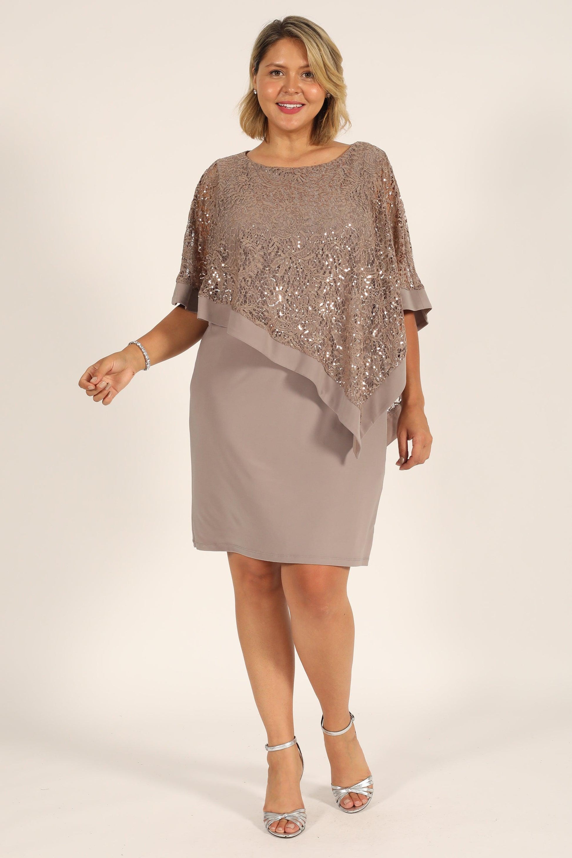 R&M Richards 8749W Plus Size Mother of the Bride Short Dress