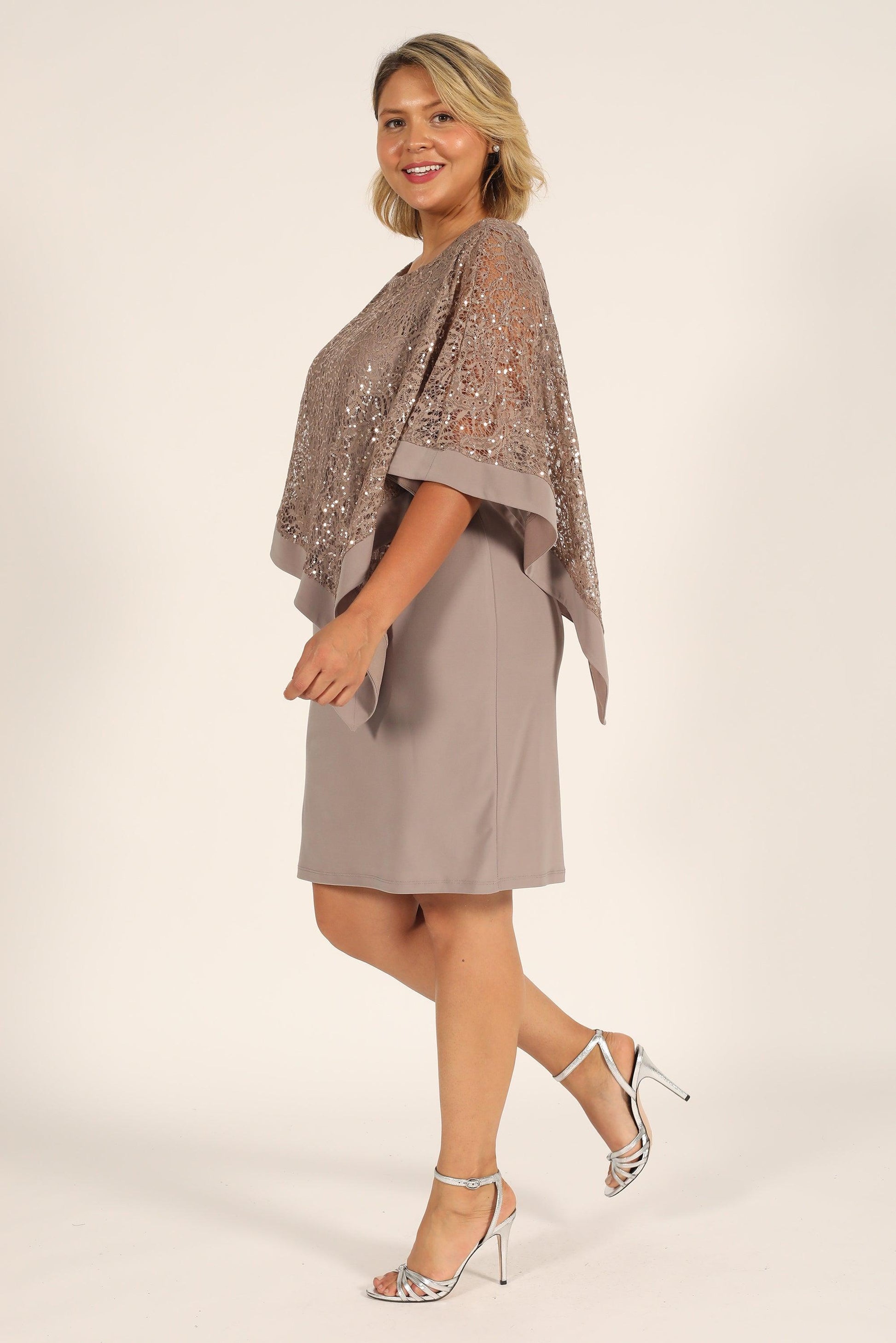 R&M Richards 8749W Plus Size Mother of the Bride Short Dress