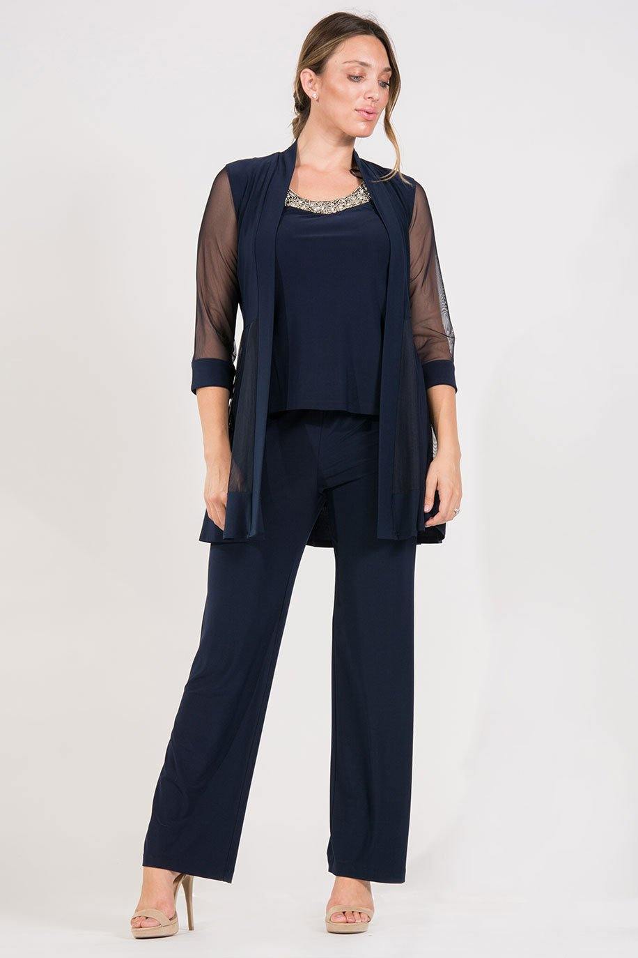 R&M Richards Mother of the Bride Formal Pants Suit Navy