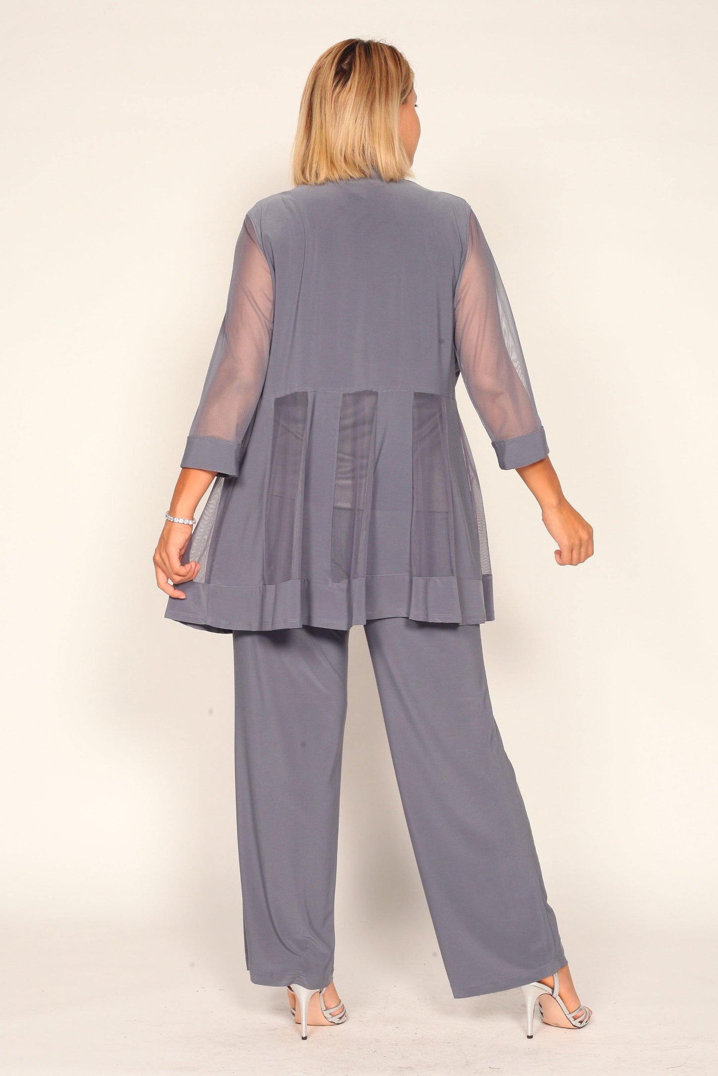 R&M Richards Mother of the Bride Formal Pants Suit Charcoal
