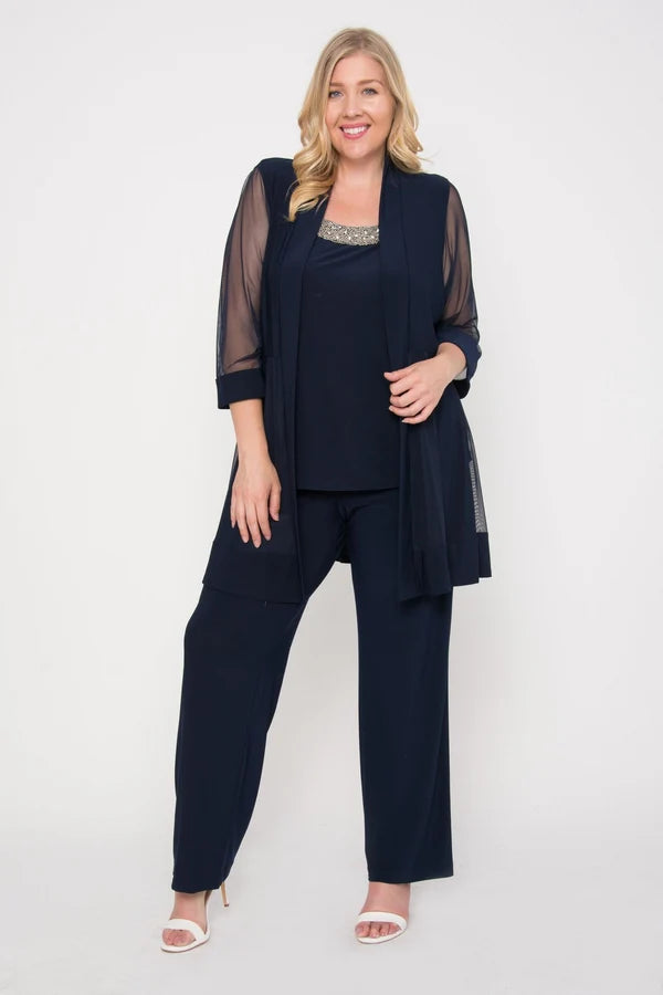 Mother Of The Bride Pant Suit Plus Size R&M Richards 8764W