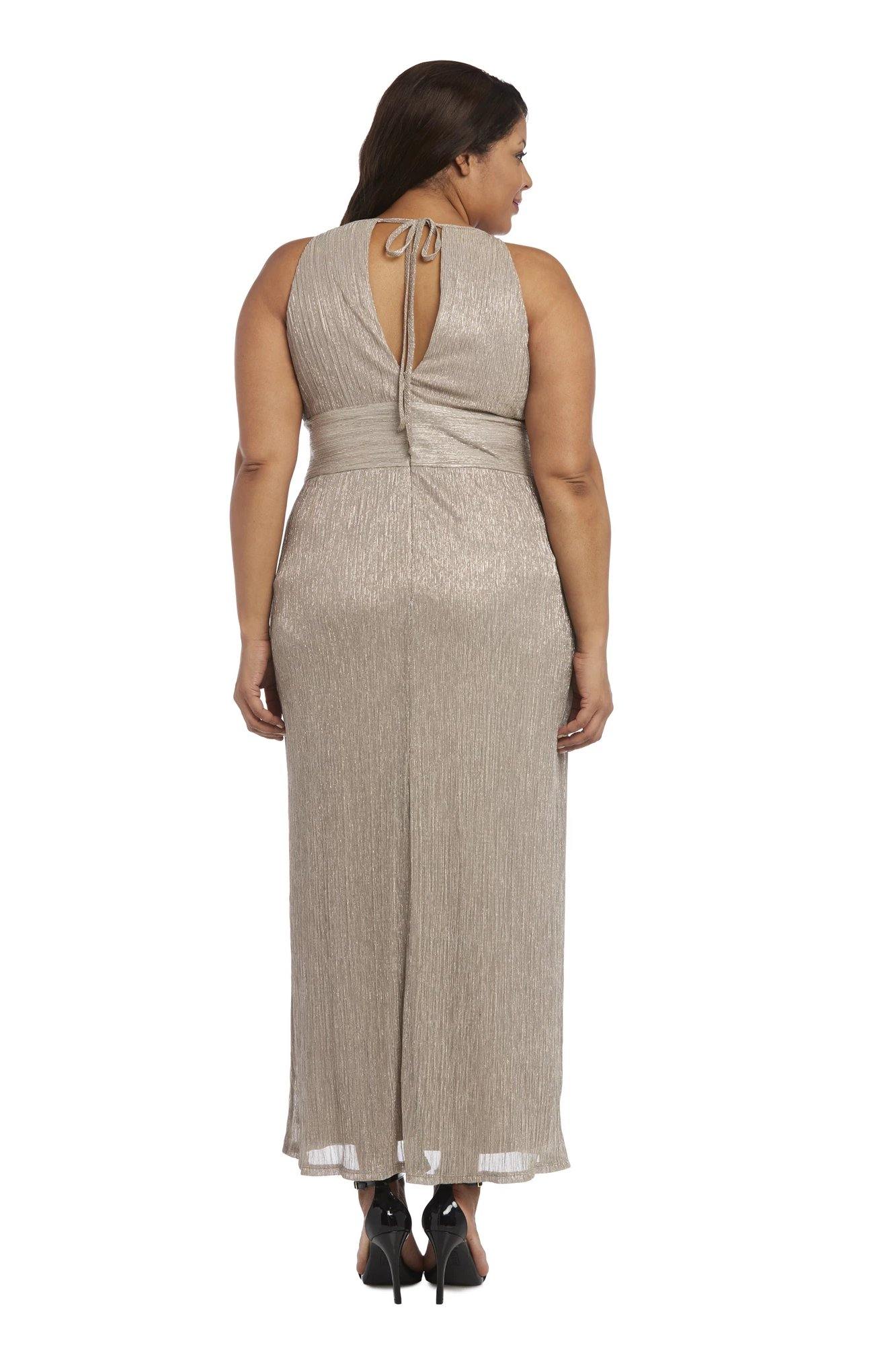 Gold R&M Richards 9283W Long Plus Size Metallic Dress for $74.99 – The ...