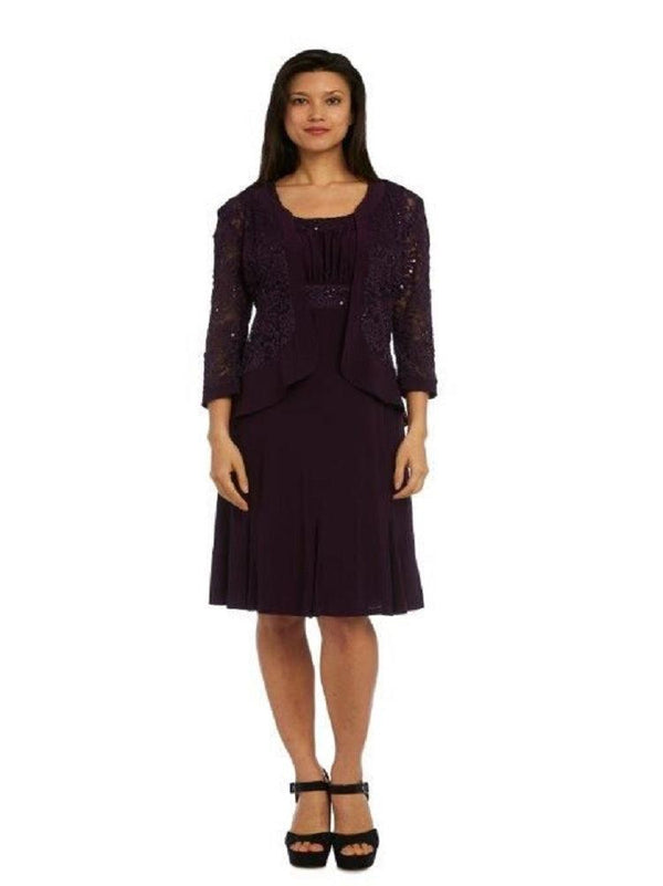Short Plum Dress Cocktail R&M Richards 9776