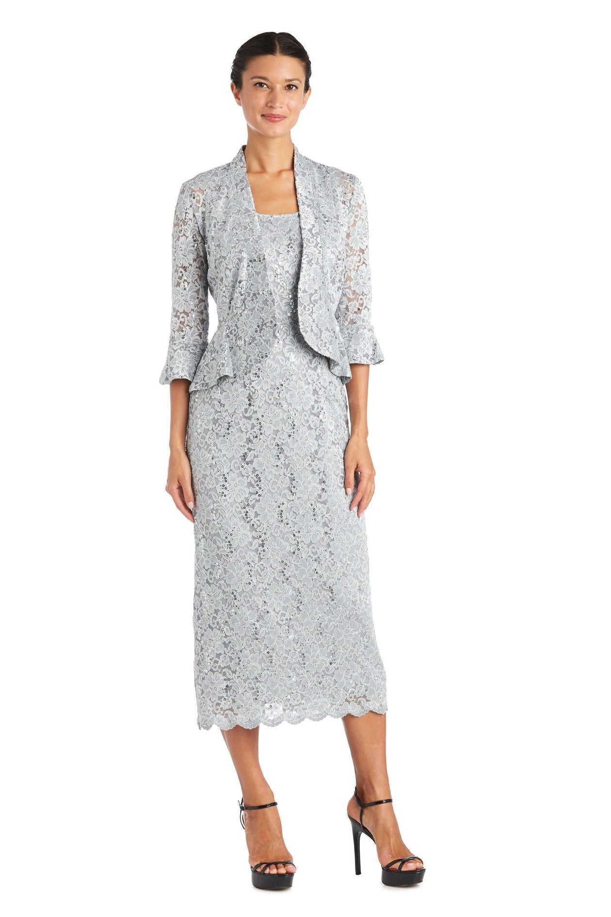 Champagne R&M Richards 9896 Long Mother Of The Bride Jacket Dress