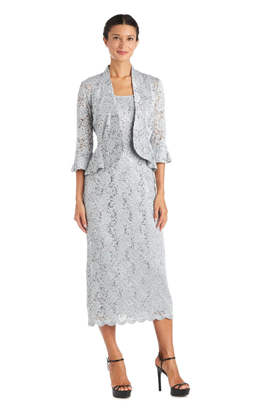 R&M Richards Long Mother of the Bride Jacket Dress 9896 - The Dress Outlet