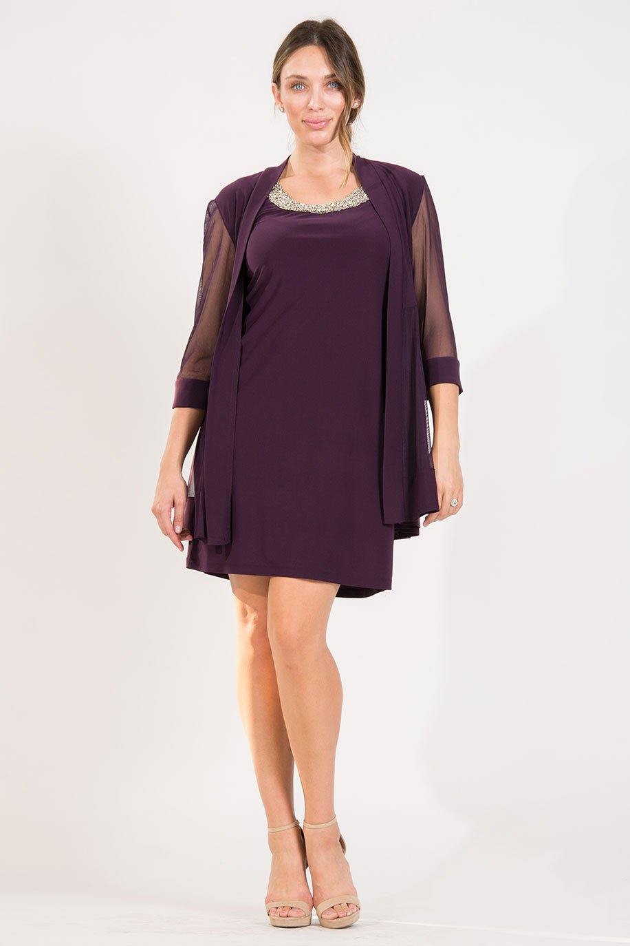 Short Beaded Jacket Dress R&M Richards 8442