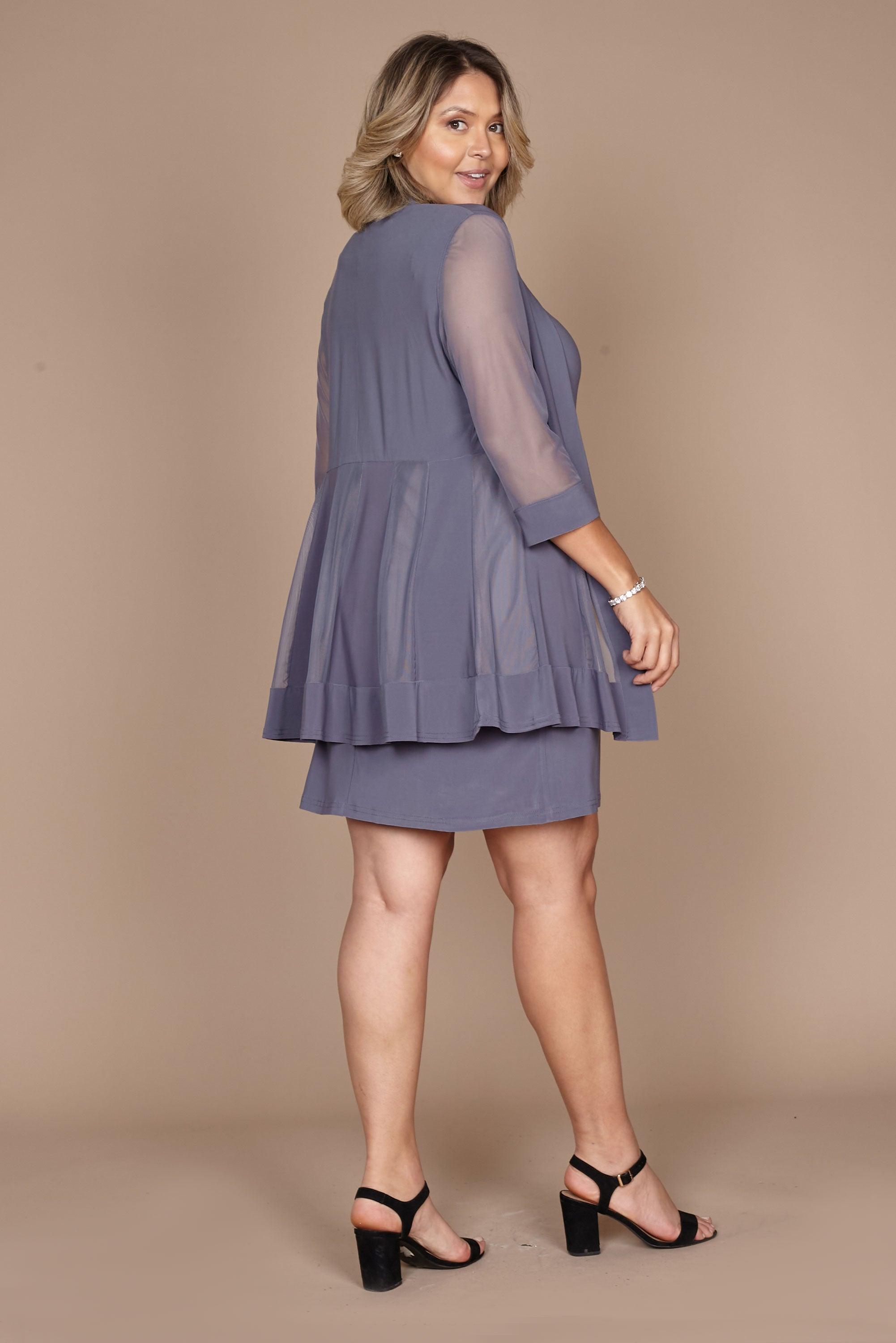 Short Beaded Jacket Dress Plus Size R&M Richards 8442W
