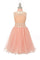 Rhinestone Lace Flower Girl Dress with Peekaboo Waist - The Dress Outlet Cinderella Couture