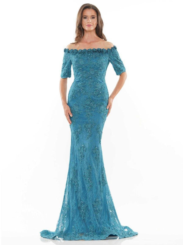 Rina di Montella Lace Offshoulder Long Dress 2727