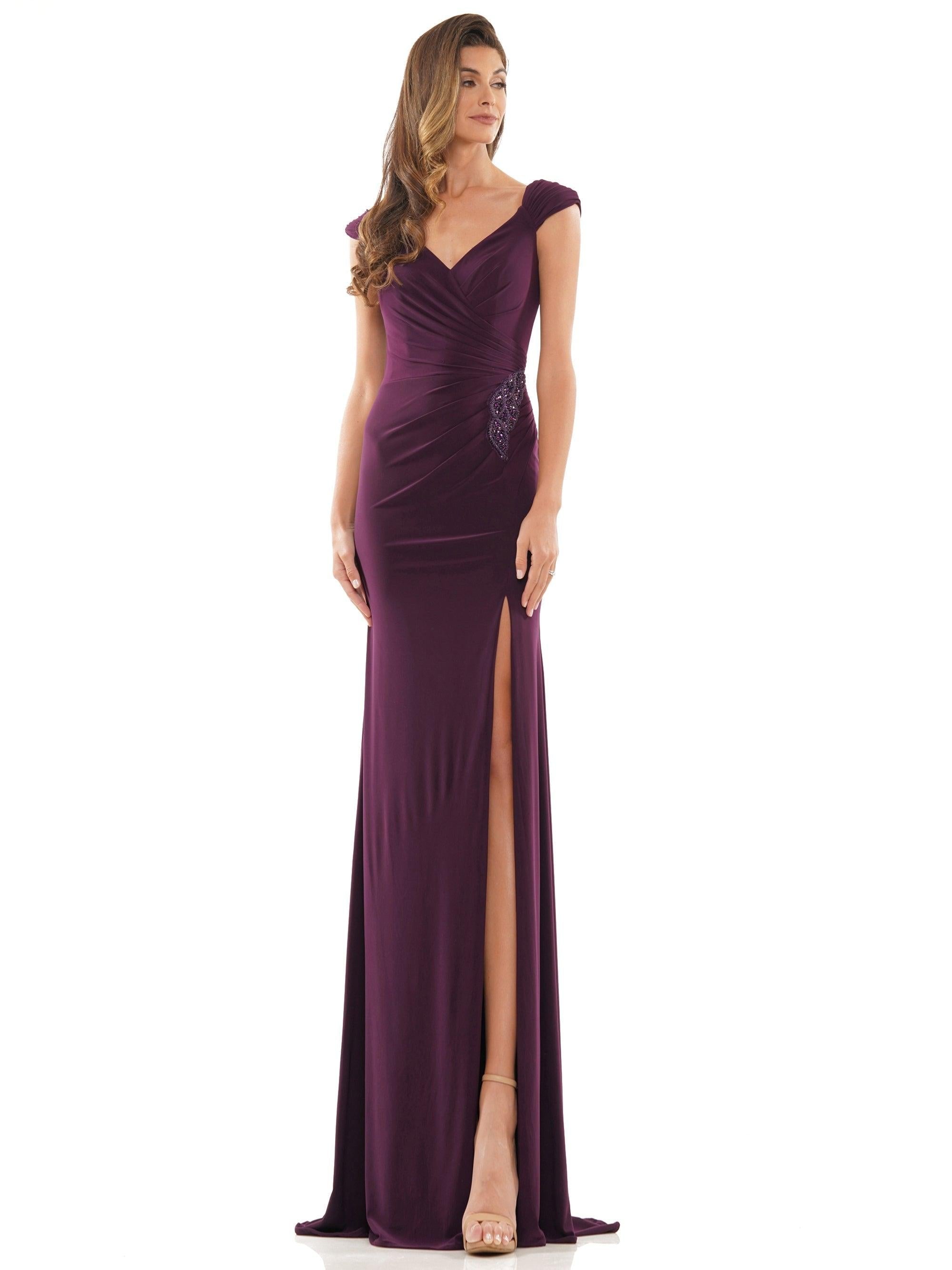 Rina di Montella Long Cap Sleeve Formal Dress 2824 - The Dress Outlet