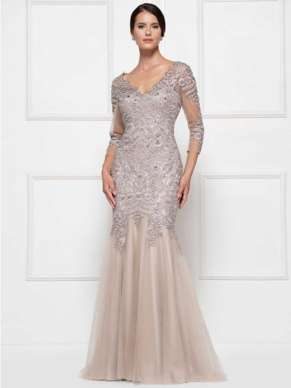 Rina di Montella Long Formal Long Sleeve Dress 2682