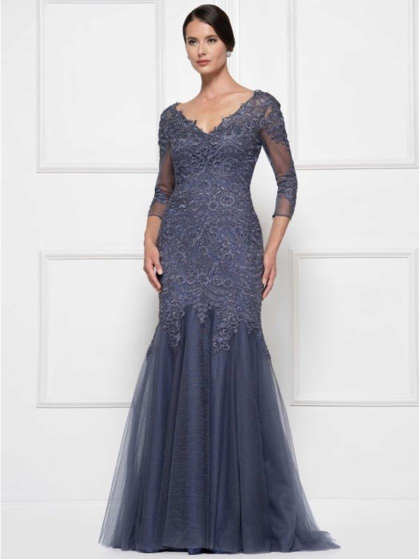 Rina di Montella Long Formal Long Sleeve Dress 2682 - The Dress Outlet