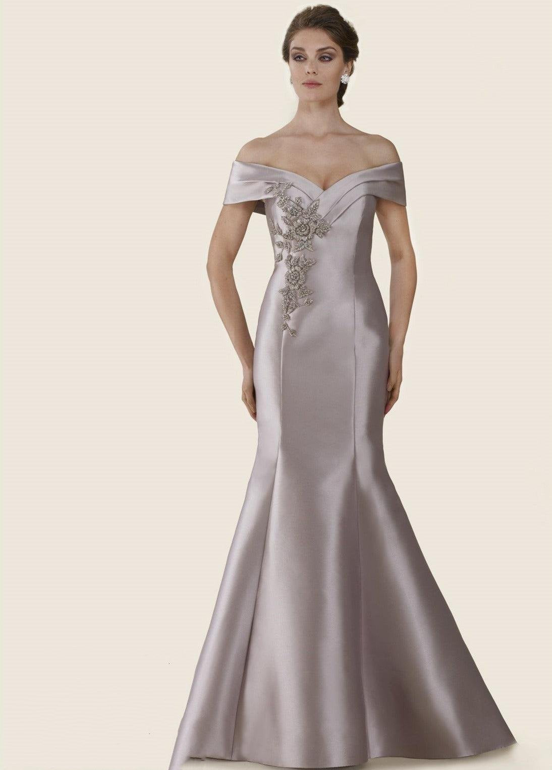 Rina di Montella Long Formal Off Shoulder Gown 2602 - The Dress Outlet