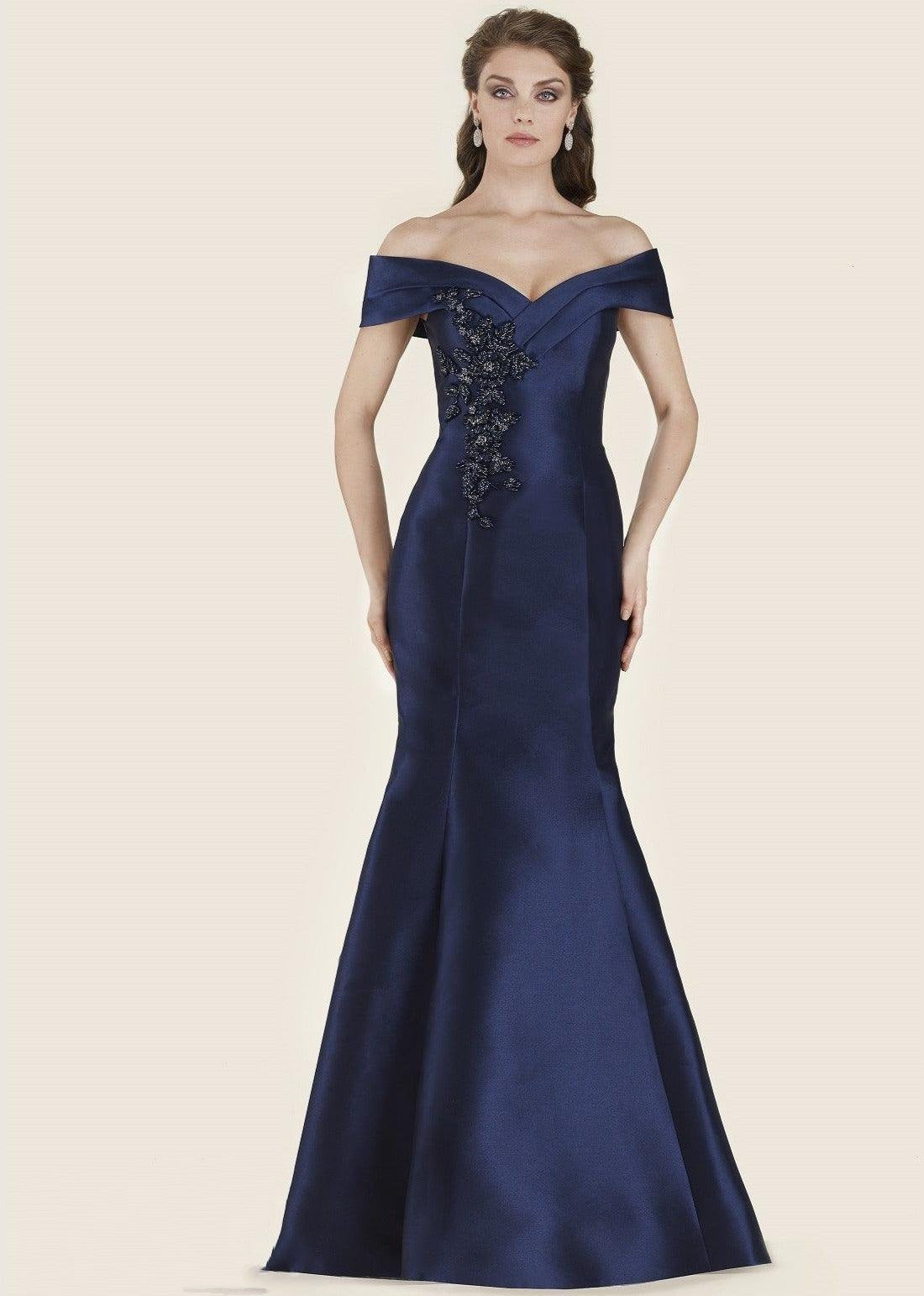 Rina di Montella Long Formal Off Shoulder Gown 2602 - The Dress Outlet