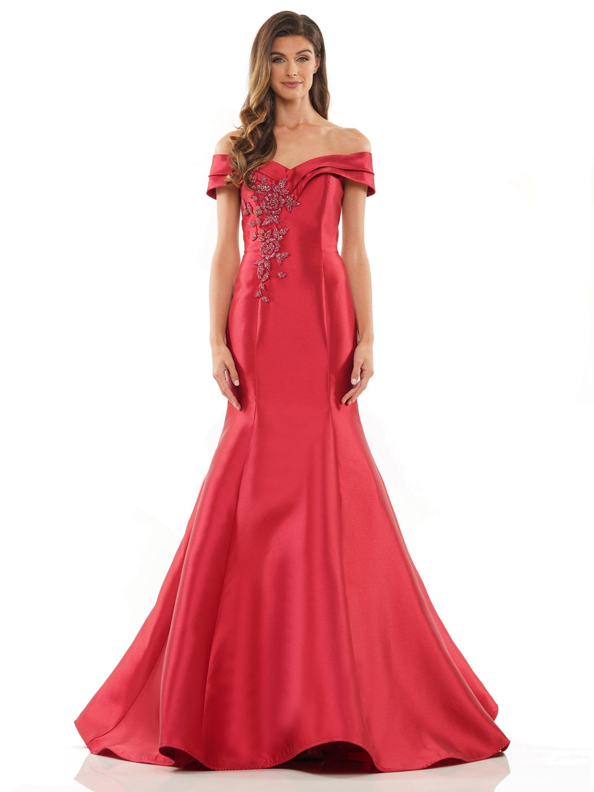 Rina di Montella Long Formal Off Shoulder Gown 2602 - The Dress Outlet