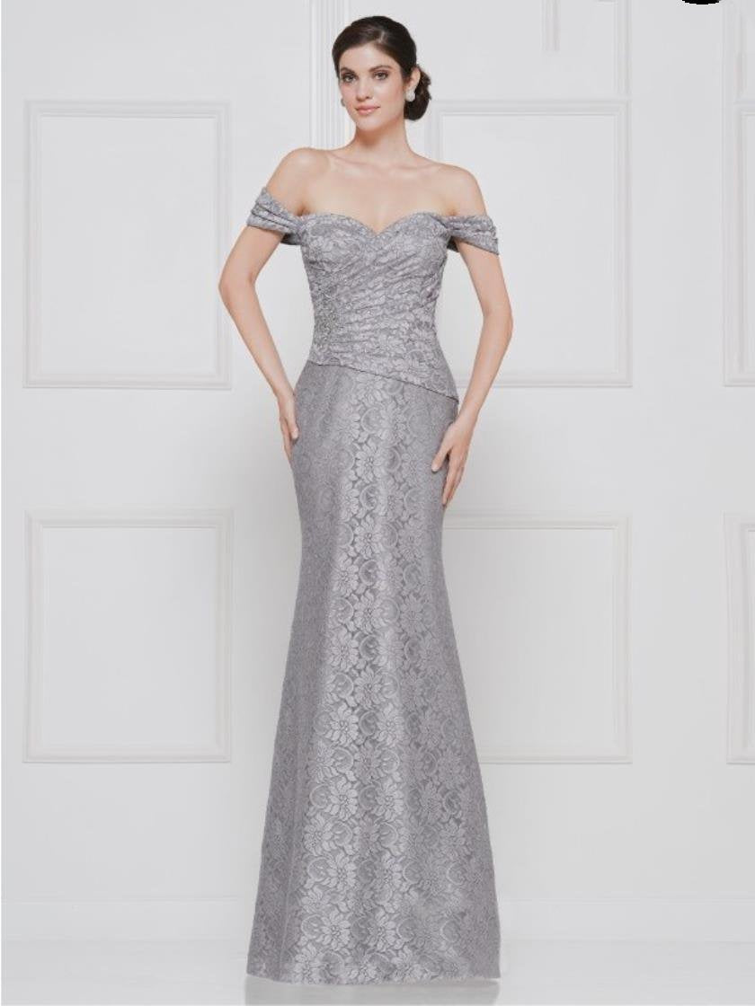 Rina di Montella Long Formal Off Shoulder Gown 2650 - The Dress Outlet