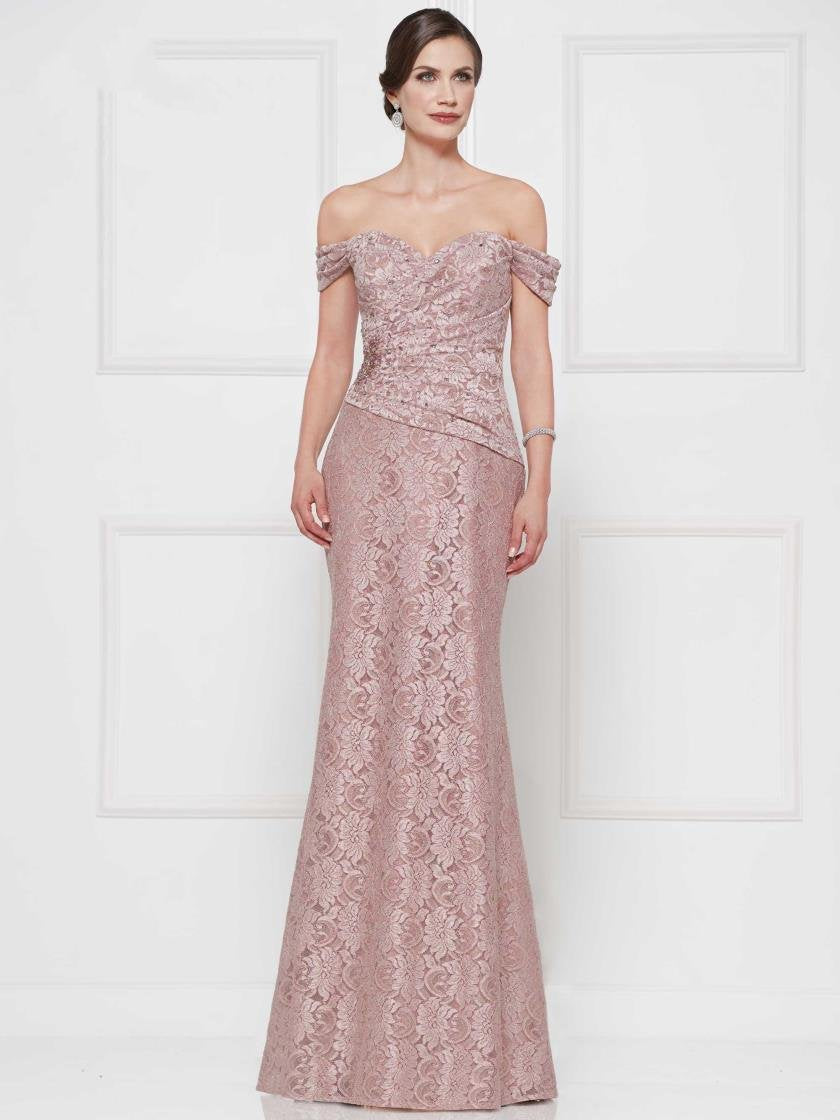 Rina di Montella Long Formal Off Shoulder Gown 2650 - The Dress Outlet