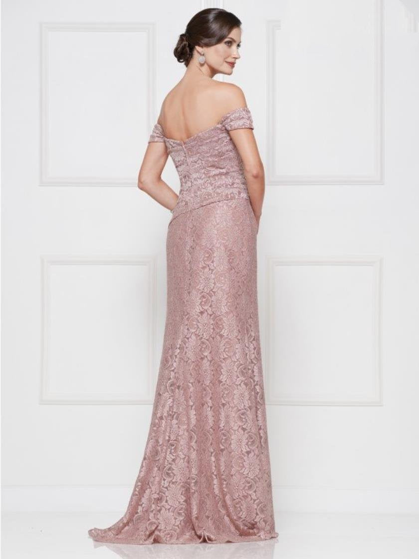 Rina di Montella Long Formal Off Shoulder Gown 2650 - The Dress Outlet