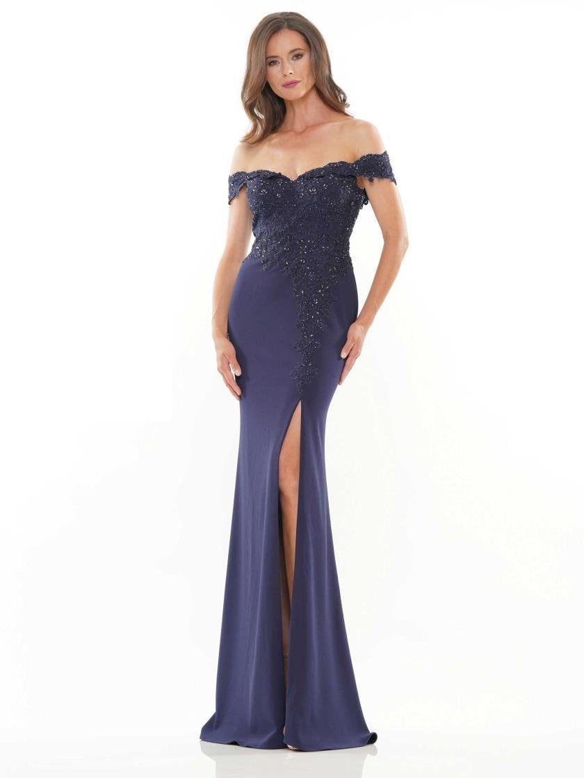 Rina di Montella Long Formal Off Shoulder Gown 2728 - The Dress Outlet
