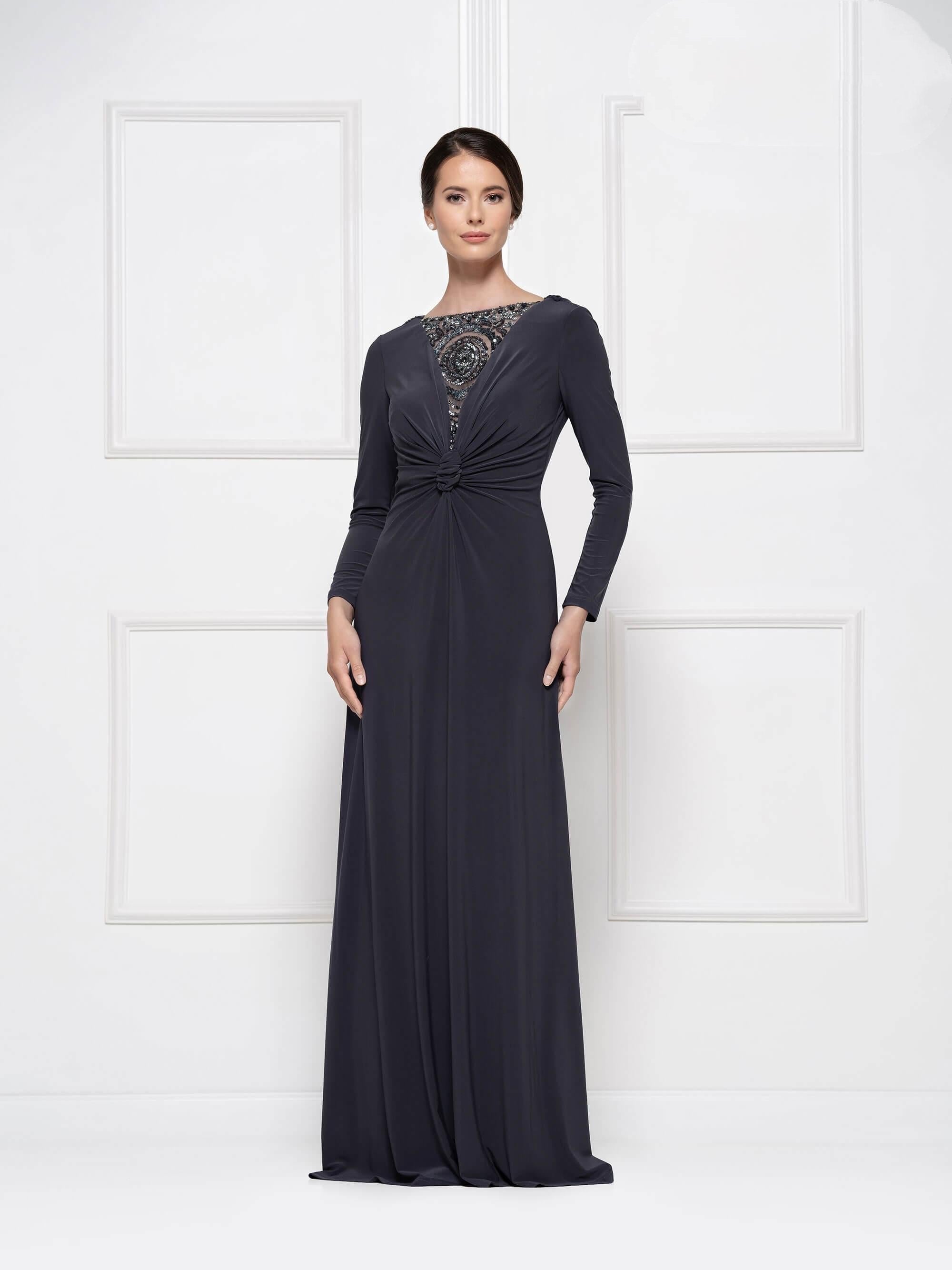 Rina di Montella Long MOther of the Bride Gown 1738 - The Dress Outlet