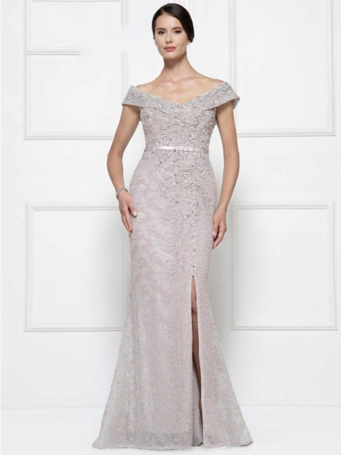 Rina di Montella Off Shoulder Long Dress 2655 - The Dress Outlet