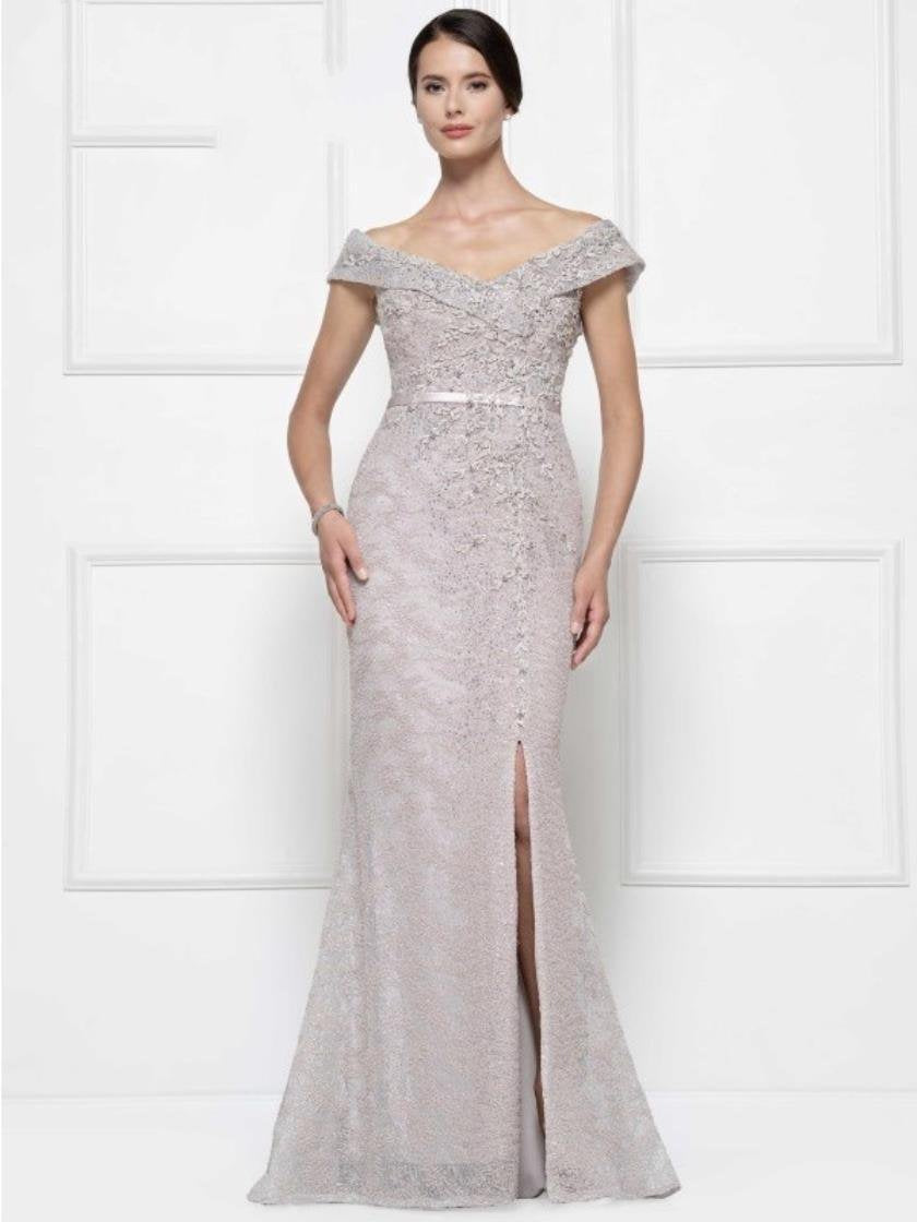 Rina di Montella Off Shoulder Long Dress 2655 - The Dress Outlet