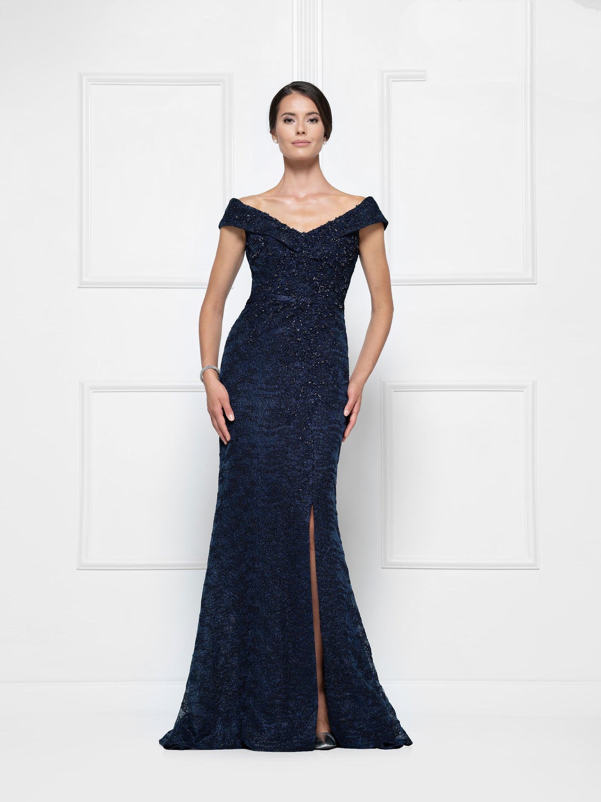 Rina di Montella Off Shoulder Long Dress 2655 - The Dress Outlet