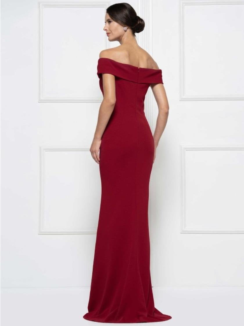 Rina di Montella Off Shoulder Long Dress 2690 - The Dress Outlet