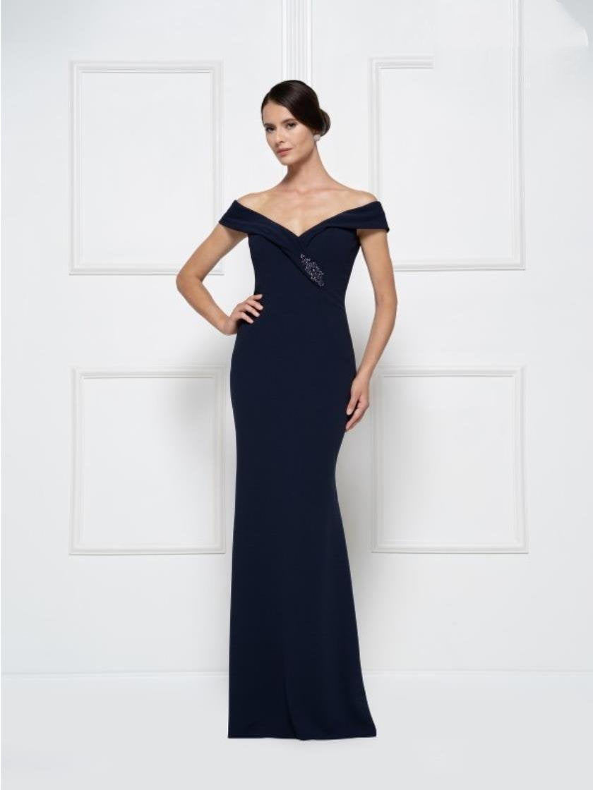 Rina di Montella Off Shoulder Long Dress 2690 - The Dress Outlet