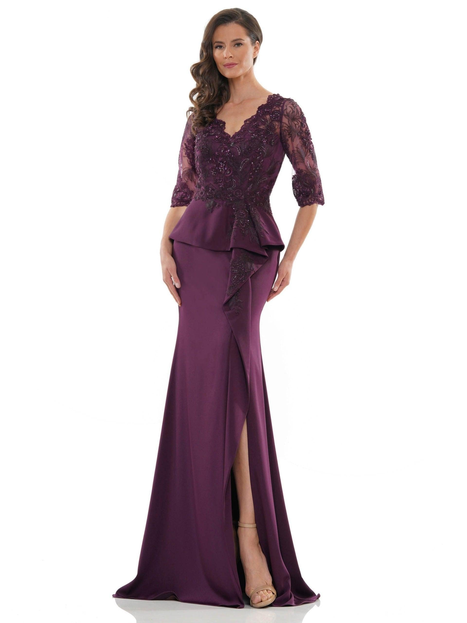 Rina di Montella Peplum Style Long Dress 2685 - The Dress Outlet