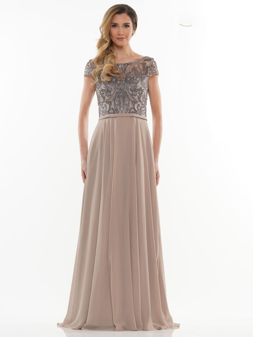 Rina di Montella Short Sleeve Formal Long Gown 2719 - The Dress Outlet