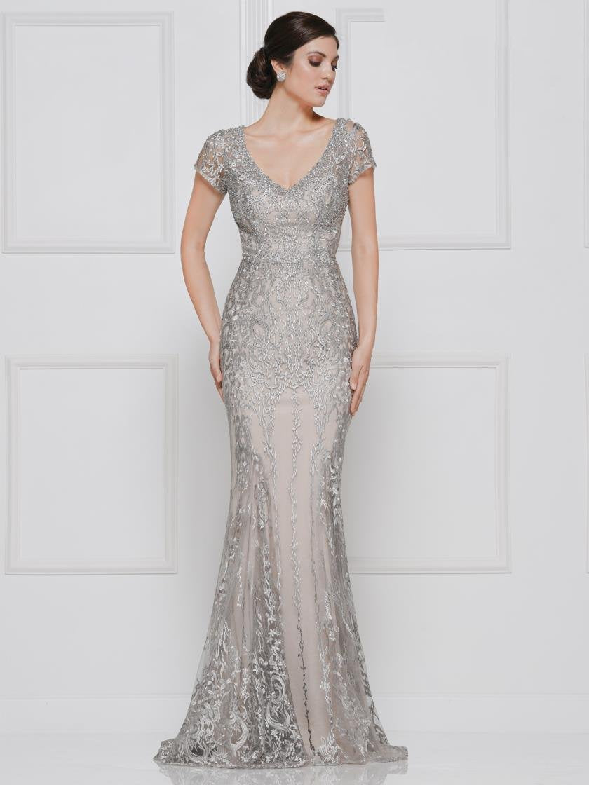 Rina di Montella Short Sleeve Long Dress 2657 - The Dress Outlet