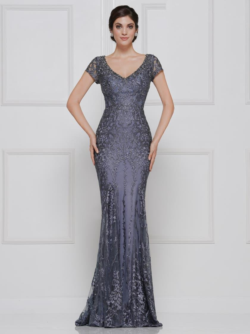 Rina di Montella Short Sleeve Long Dress 2657 - The Dress Outlet