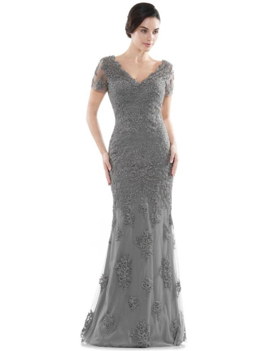 Rina di Montella Short Sleeve Long Formal Gown 2710 - The Dress Outlet