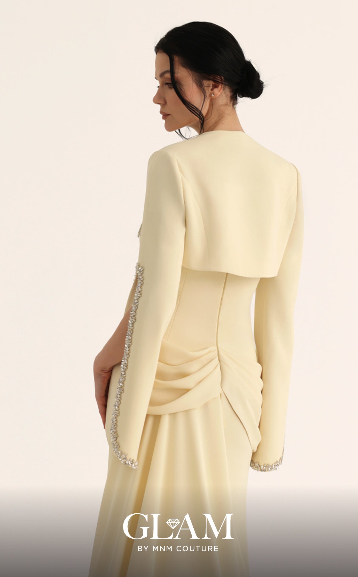 Sweetheart Floor-Length Crepe Formal Sheath MNM Couture O07851