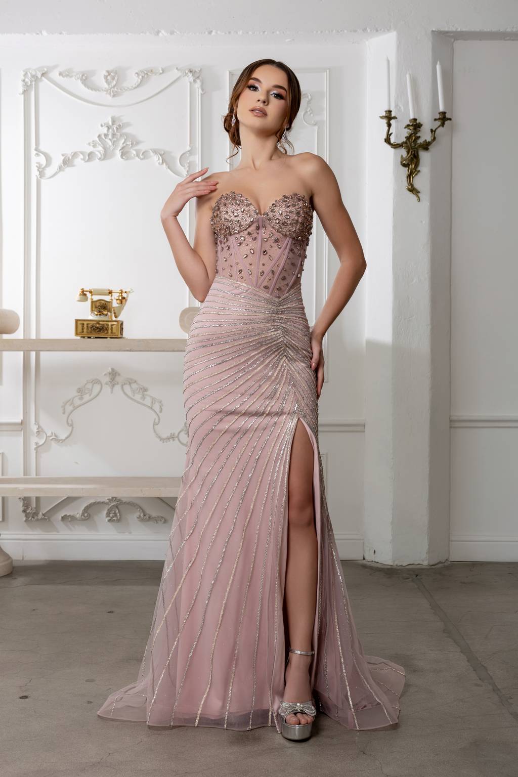 Sweetheart Floor-Length Tulle Prom Sheath Column May Queen RQ8216
