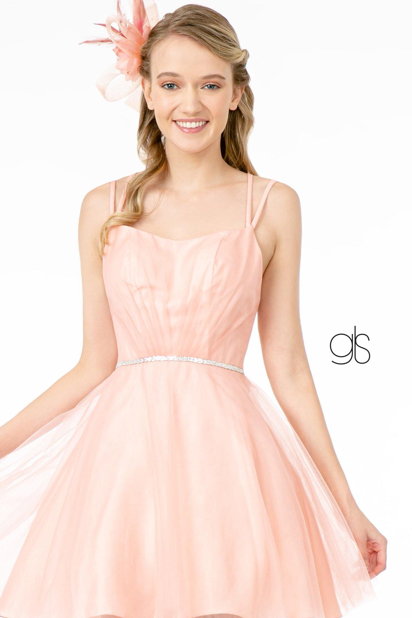Ruched Top Mesh Short Dress Cocktail - The Dress Outlet Elizabeth K