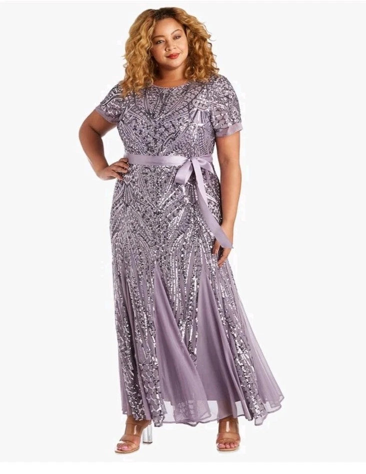 R&M Richards 1875W Long Plus Size Evening Dress