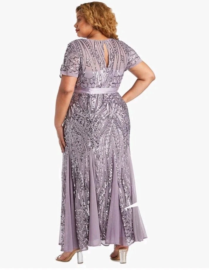 R&M Richards 1875W Long Plus Size Evening Dress