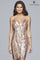 Cocktail Dresses Short Cocktail Sequin Mini Dress Rose Gold