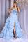 Prom Dresses A Line Long Formal Tiered Prom Dress Ice Blue
