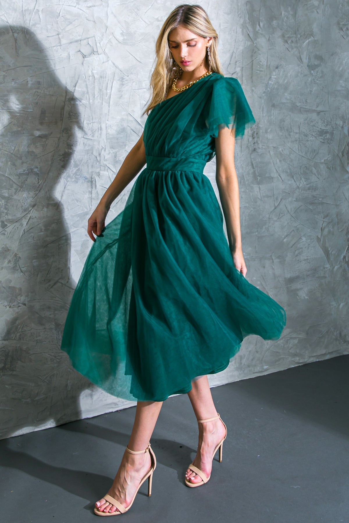 Cocktail Dresses Midi A Line Formal Cocktail Dress Flying Tomato ID20288 Emerald