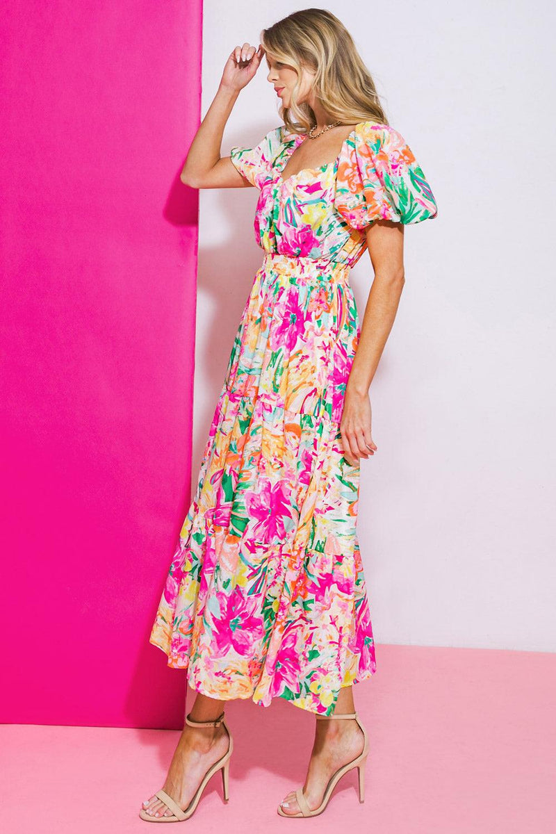 Sweetheart Midi Chiffon Garden Party A-Line Dress Flying Tomato ID20732