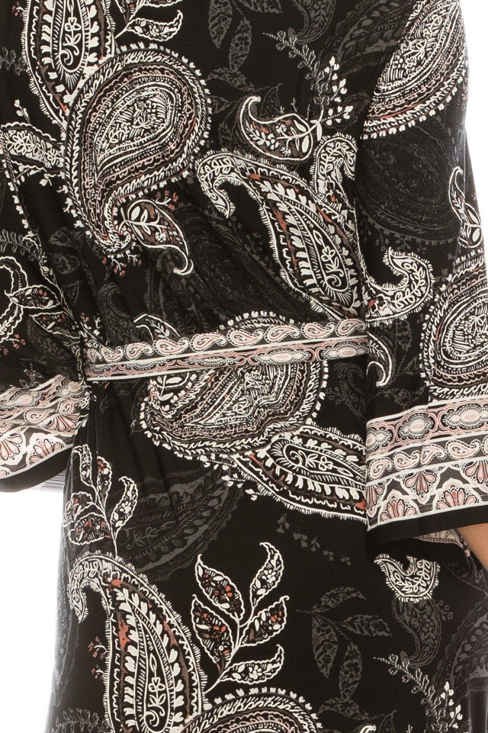 Sandra Darren Textured Paisley Printed Dress