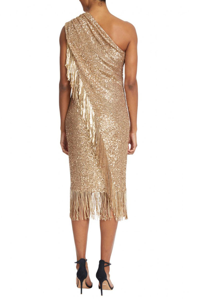 Badgley Mischka SC2800 Short Sequin Fringe Cocktail Dress