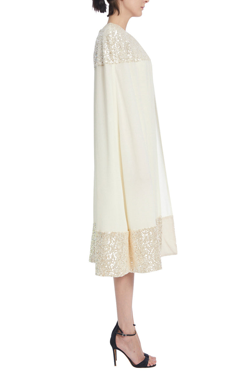 Badgley Mischka SC3829 Short Fitted Cape Cocktail Dress