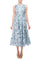 Cocktail Dresses Short Ruffle Floral Print Cocktail Dress Blue Multi